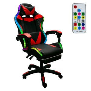 Titano Silla Gamer Luz LED PVC Negro y Rojo 1 pz