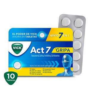 Vick Act 7 Auxiliar Antigripal con 10 pz