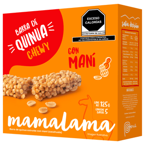 Mamalama 5 Barras de Quinoa Chewy Maní 125 Gr