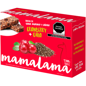 Mamalama 5 Barras ganos Andinos Cranberry + Chi 100 g Mamalama 5 Barras Granos Andinos Cranberry + Chi 100 Gr