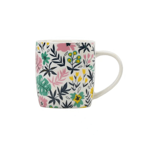 Taza D Cerámica 325ml Flores 1 Pz