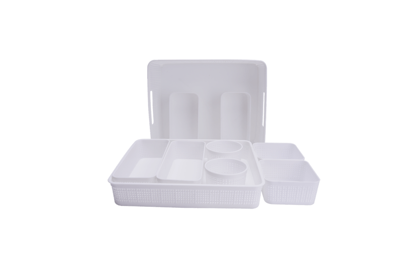 Set X 3 Canastos Organizadores Caja Acanalada Plástica Coza