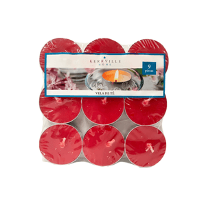 Kerville Home Velas de Té Aromáticas Rojo 3 cm con 9 pz