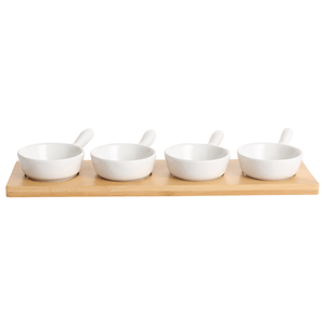 Set Servicio Base Bamboo 4 Recicipientes Porcelana 1 Pz