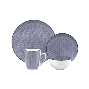 Vajilla 4 Personas Mesa Fina Azul Marino Taza 350 1 Pz