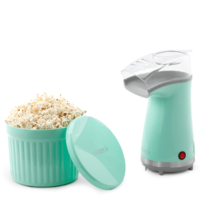 Holstein Housewares Set Máquina de Palomitas con Bowl 1100 W Menta y Gris 1 pz