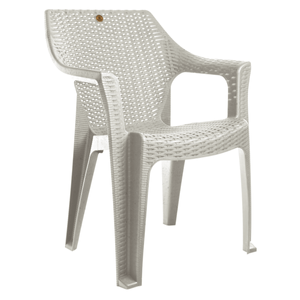 Plásticos la Ardilla Silla Cleo Cantera Ratán Blanco 1 pz