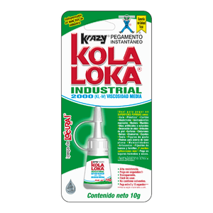 Pegamento Instantáneo Industrial Kola Loka Con Acelerador 2000 Viscosidad Media 10 g