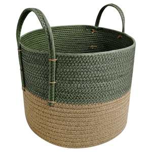 Canasta de Almacenamiento Tejida Verde 30 X 24 X 1 pz