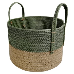 Canasta de Almacenamiento Tejida Verde 26 X 18 X 1 pz