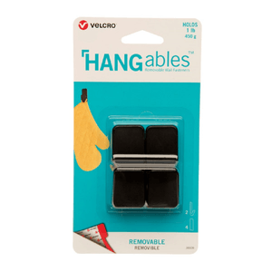 Velcro Ganchos Sujetadores Chico Removibles Hangables Color Negro 1.25 x 3.5" 2 pz