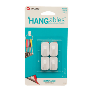 Velcro Ganchos Sujetadores Mini Removibles Hangables Color Blanco 0.75 x 1.25" 4 pz