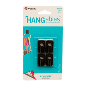 Velcro Ganchos Sujetadores Mini Removibles Hangables Color Negro 0.75 x 1.25" 1 pz