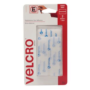 Velcro Cinta Sujetadora Tiras Color Blanco 1.9 x 8.8 cm 2 pz