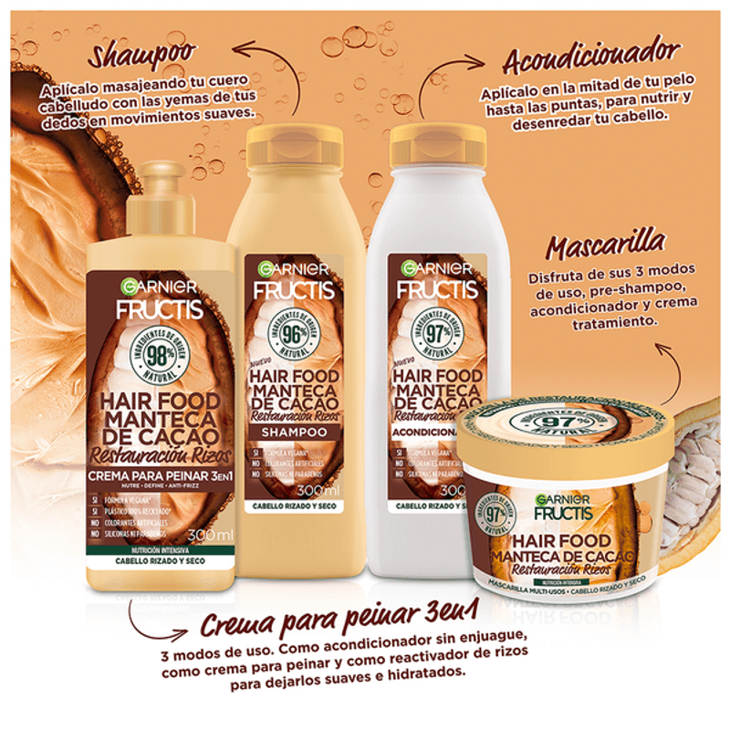 Fructis Crema Para Peinar Hair Food Cacao 300 Ml - H-E-B México