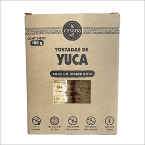 Casana Tostadas de Yuca Orgánica Sabor Natural 180 Gr