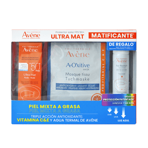 Avene Kit Solares Ultra Mat +Agua Termal+ A-Oxitive Mascarilla 117 ml