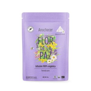 Flor de la Paz Infusion Herbal Orgánica de Toronjil Anochecer con 20 pz