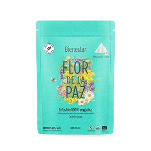 Flor de la Paz Infusión Herbal Orgánica de Cedrón con 20 pz