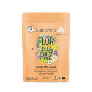 Flor de la Paz Infusión Herbal Orgánica Buen Provecho con 20 pz