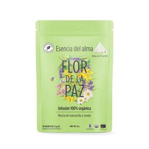 Flor de la Paz Infusión Herbal Orgánica de Manzanilla y Menta Esencia del Alma con 20 pz