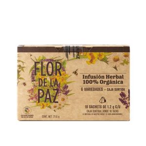 Flor de la Paz Caja Surtida de Infusión Herbal Orgánica Variada con 18 pz