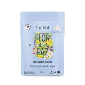 Flor de la Paz Infusión Herbal Orgánica de Toronjil, Manzanilla y Lavanda Serenidad con 20 pz