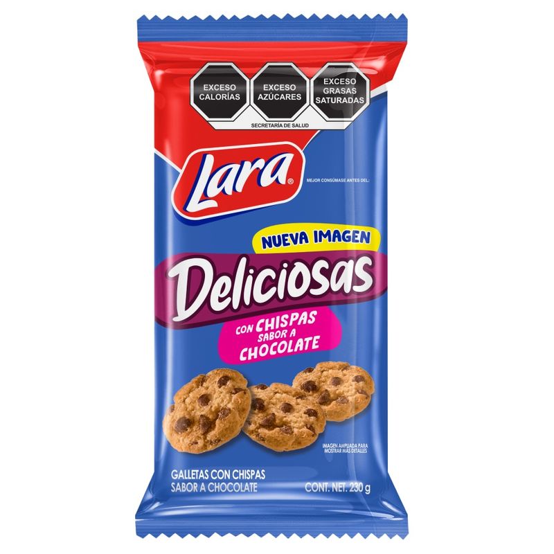 Lara Galletas Deliciosas Chocochispas 230 G H E B México 3293