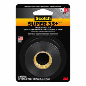 Cinta Scotch Super 33+ Vinyl Electrical Tape Color Negro 19 mm x 15.8 m 1 pz