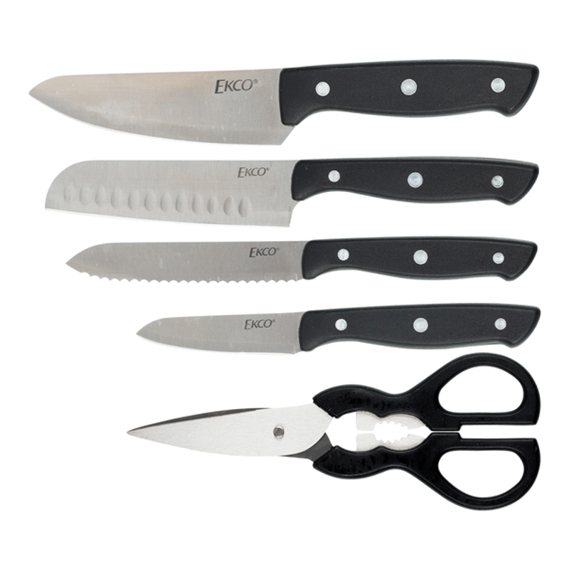 Bloque con 5 cuchillos de madera de acacia modelo black menu 3560239314349  75530 FIVE SIMPLY SMART