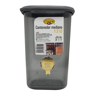 Contenedor Mediano Cocina Mía Gris 1200 Ml 1 Pz