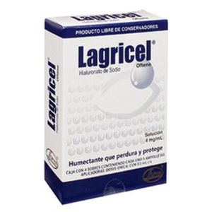 Lagricel Ofteno 4 Mg 20 Dosis Hialuronato de Sodio 20 Pz