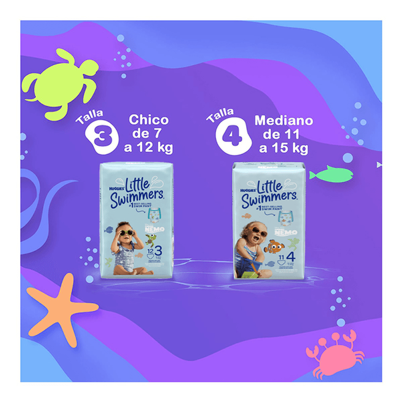 PAÑALES HUGGIES LITTLE SWIMMERS (PARA USO EN AGUA)