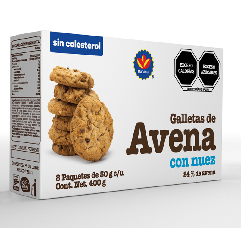 Galletas de avena con pasas y nuez