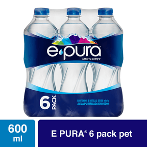 Agua Natural 6 Pack 600ml 1 Pz