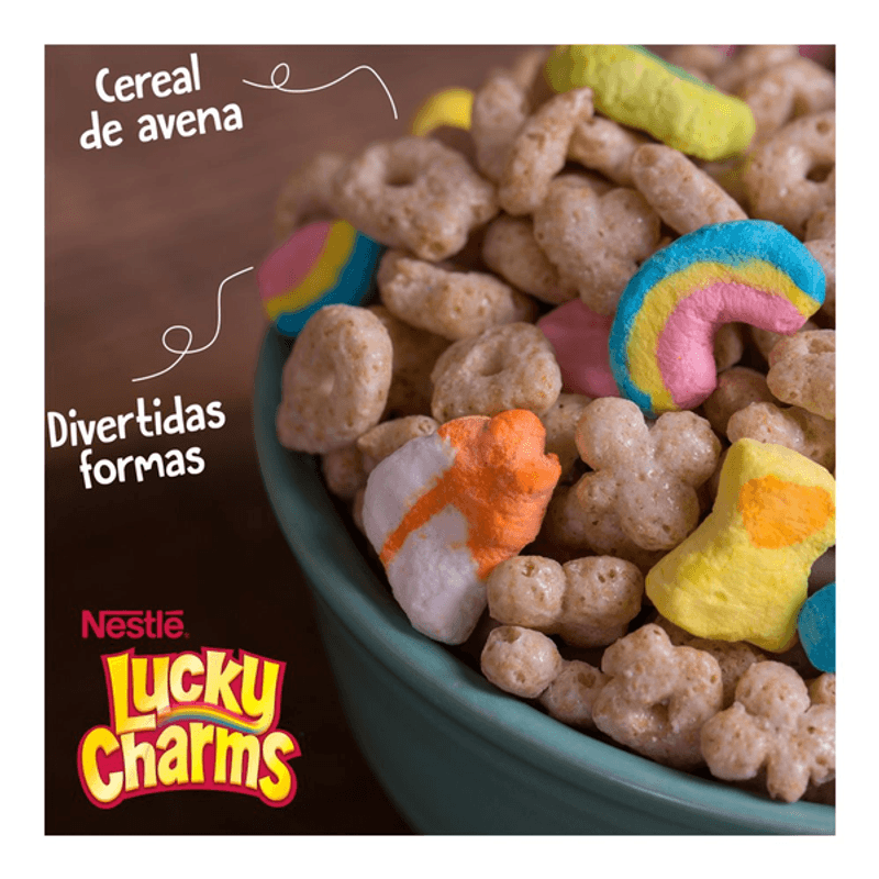 Caja cereales Lucky Charms cereal de avena con marshmallow