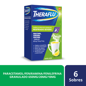 Theraflu Antigripal Resfriado Severo Limon con 6 pz