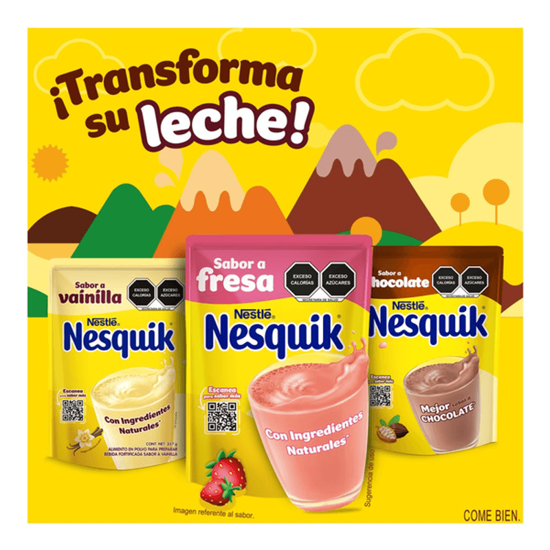 Alimento en Polvo Nesquik Sabor Vainilla 357g