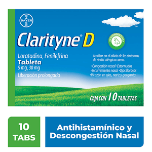 Bayer Clarityne D Antialergico Descongestivo con 10 pz