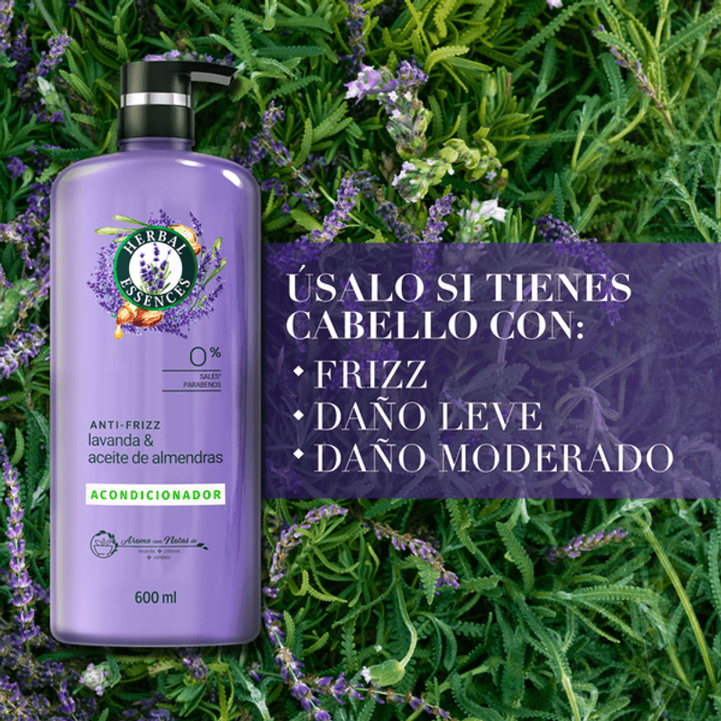 Comprar Shampoo Herbal Essences Antifrizz Lavanda & Aceite De Almendras -  600ml