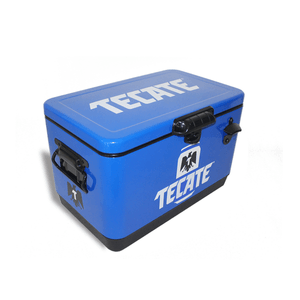 Tecate Hielera Metálica 30 L Azul 1 Pz