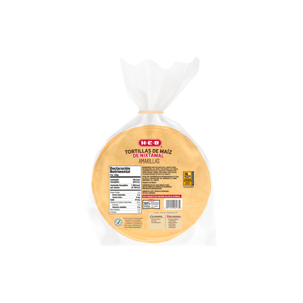 HEB Bakery Tortilla de Maiz Amarilla Fresca 1 kg HEB México