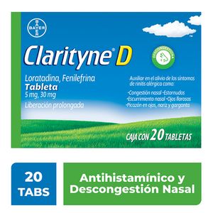 Bayer Clarityne D Antialergico Descongestivo con 20 pz