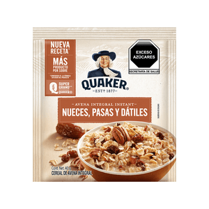 Avena Integral Sabor Nueces, Pasas y Dátiles Instant 37 g