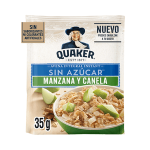 Avena Integral Sabor Manzana y Canela Sin Azúcar Instant 35 g