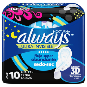 Always pzltra-Gel Nocturna Toallas Femeninas con 10 pz