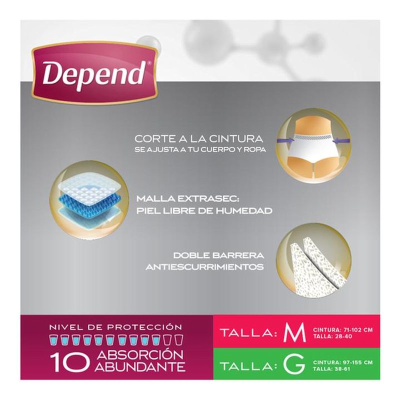 Depend Ropa Interior Mujer Mediana con 10 pz - Mi Tienda del Ahorro