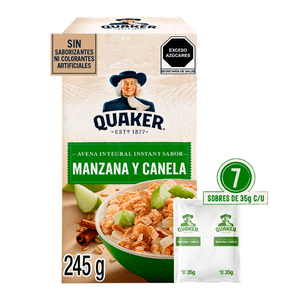 Avena integral sabor manzana y canela 245 g