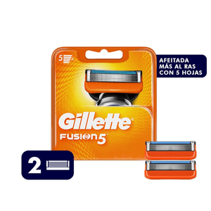 Cartucho de Rastrillo Gillette Fusion5 con 2 pz