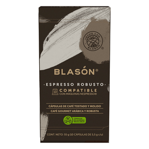 Blasón Cápsulas de Café Espresso Robusto 10 pz